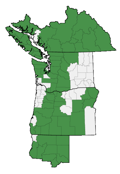 Map of where plant is found